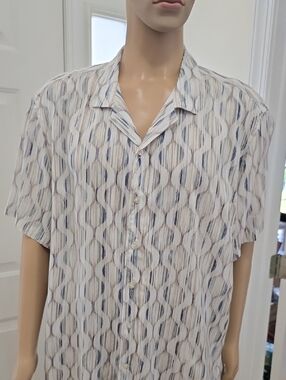 J.FERRAR MEN'S BIG & TALL WHITE SHORT SLEEVES SUMMER FRONT BUTTON SHIRT XXL SLIM